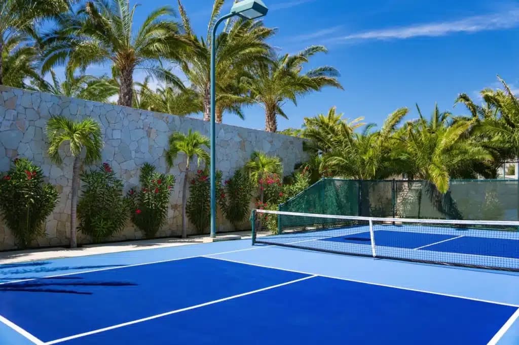 Tennis court at a Los Cabos resort