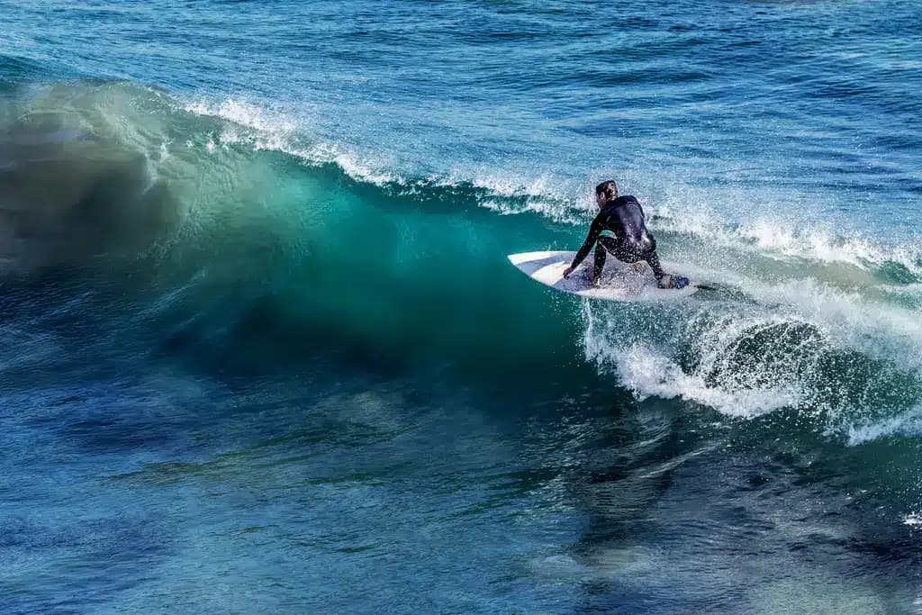 Surfer on a point break near Punta Mita