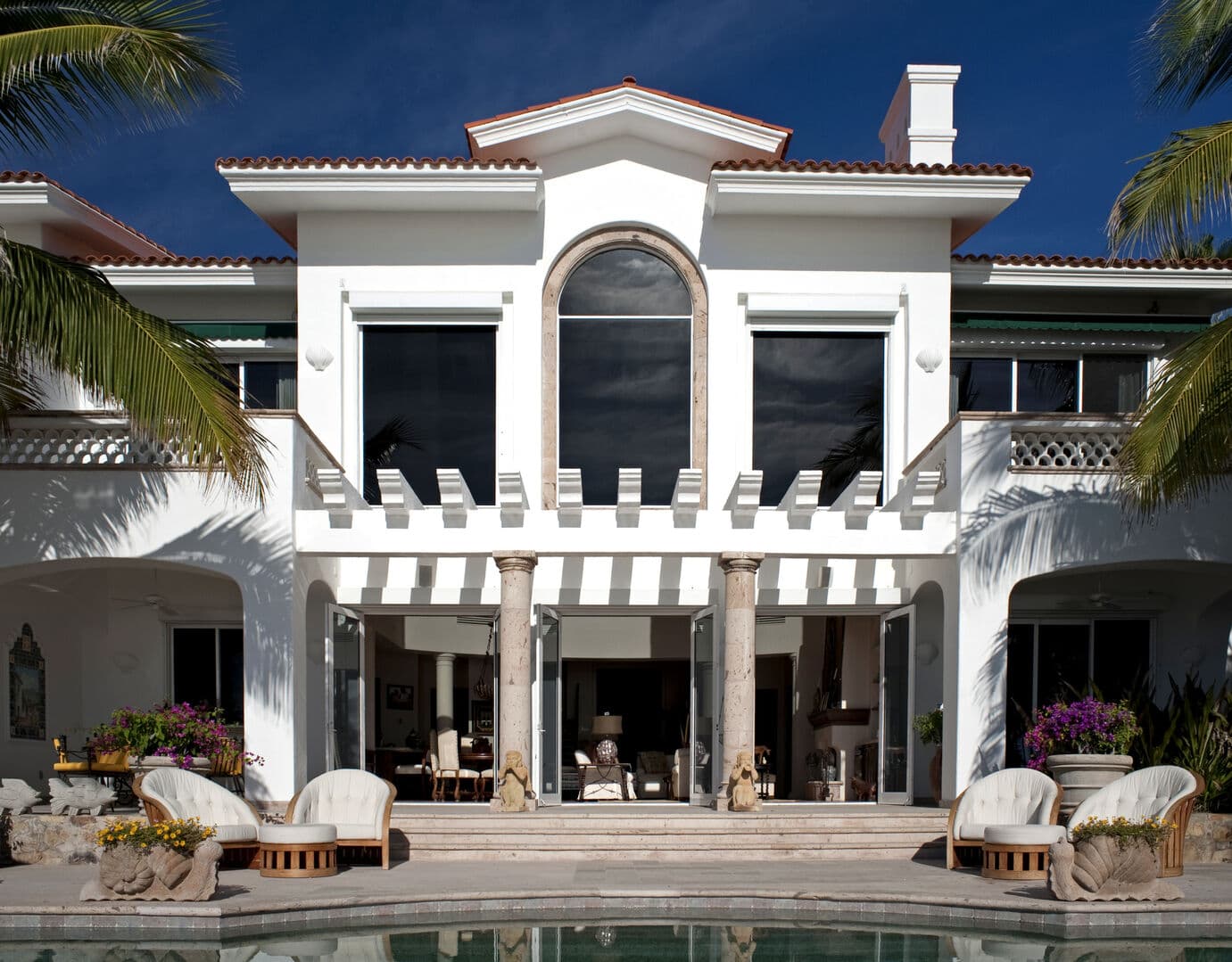 View of our beachfront villa in Los Cabos from the pool