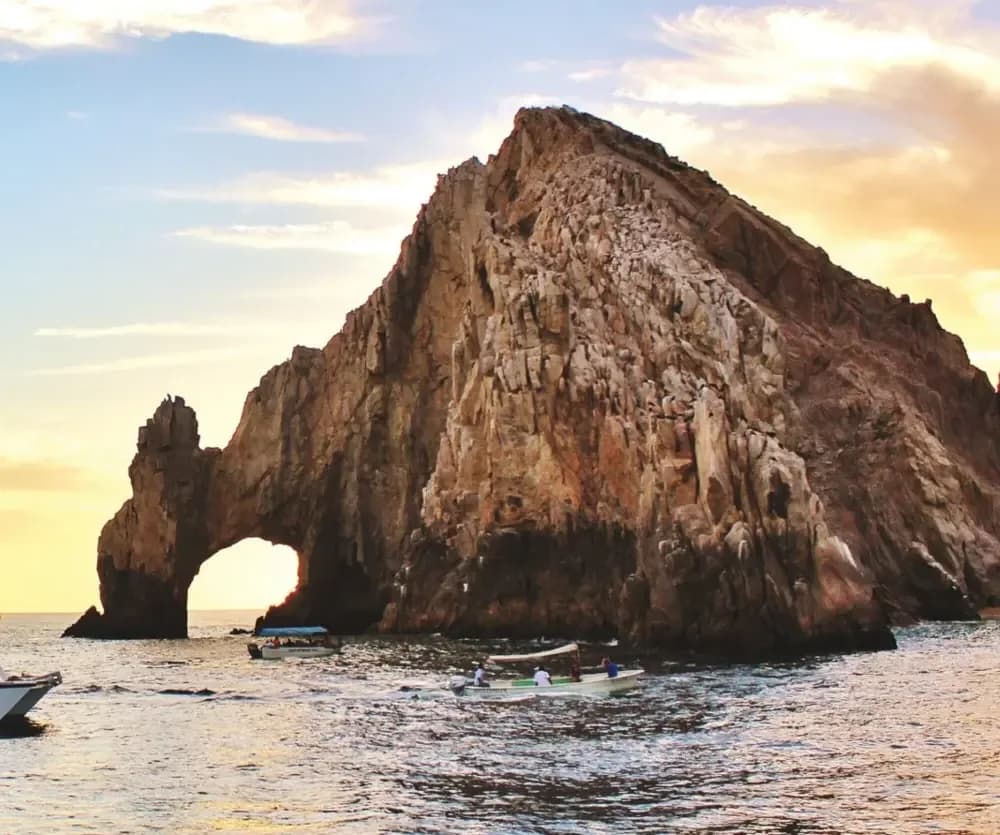 El Arco at Land's End in golden sunset light