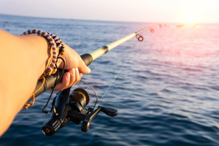 A picture of someone deep sea fishing in Los Cabos